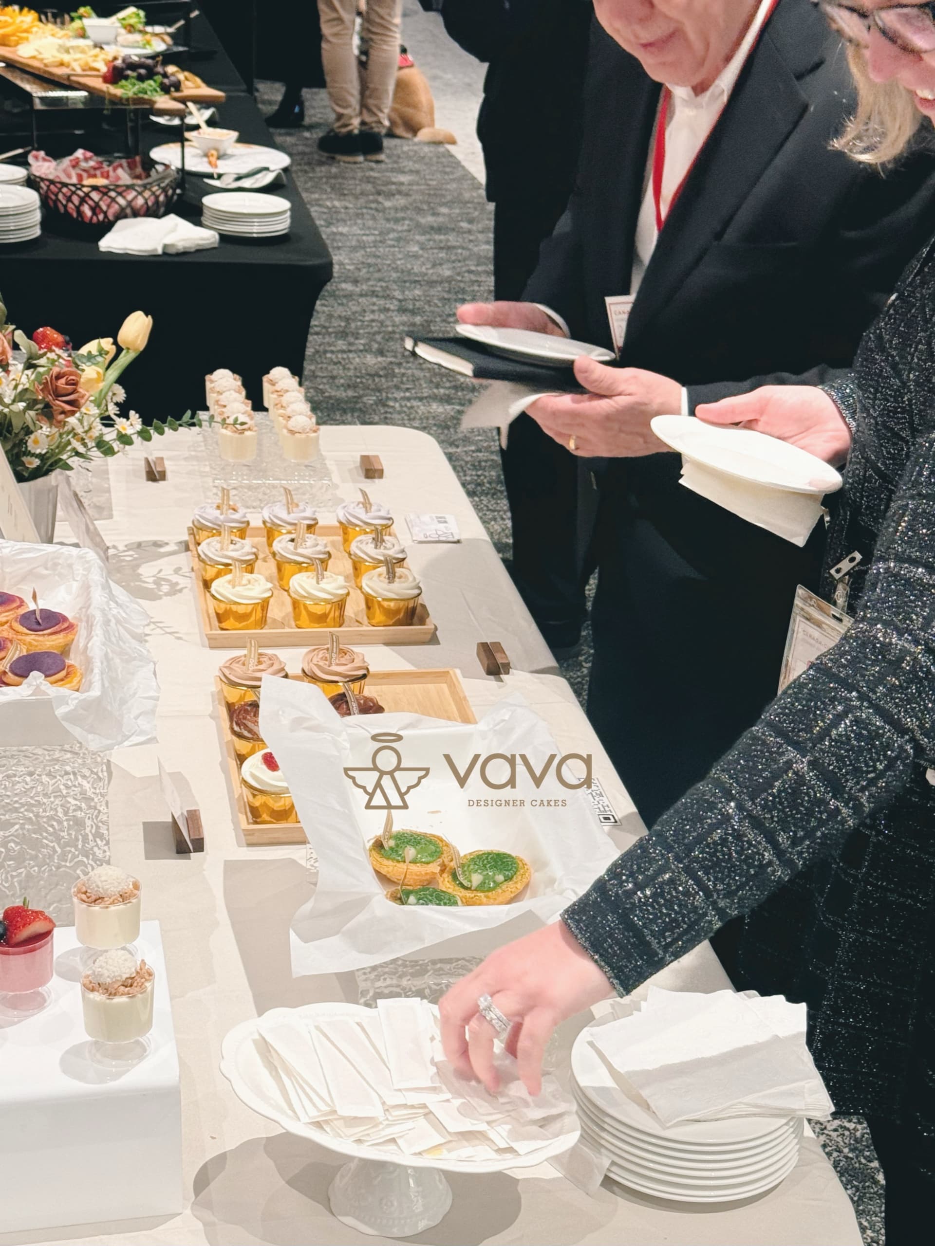 Elegant Vava dessert table styled for a GTA event