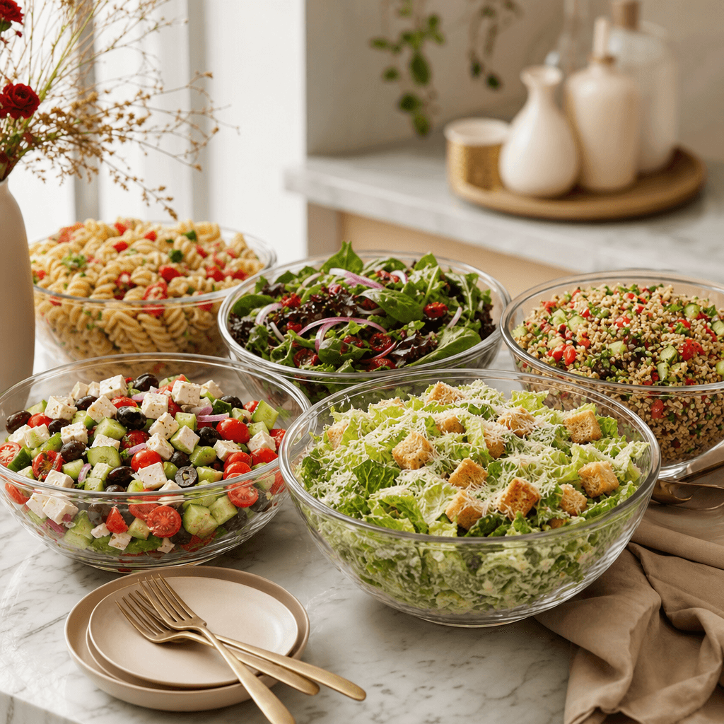 Fresh salads from Vava Dessert Tables for corporate catering in Toronto