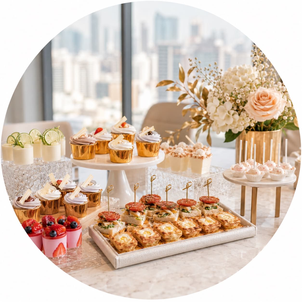 Vava Dessert Tables corporate event setup at a downtown Toronto office