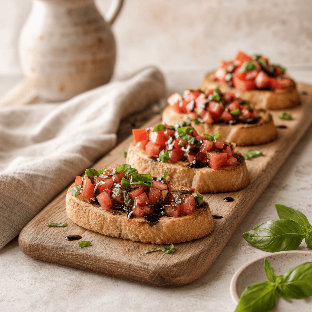 Bruschetta crostini for catering — Vava Dessert Tables Toronto