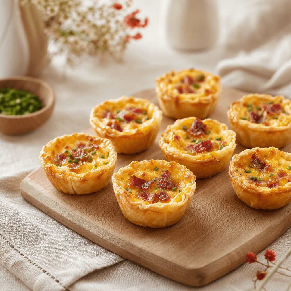 Quiche bites for catering — Vava Dessert Tables Toronto