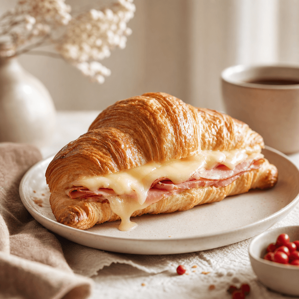 Ham and cheese croissant for catering — Vava Dessert Tables Toronto